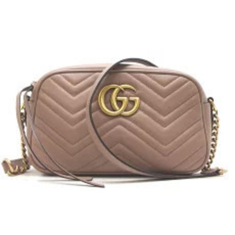 Gucci GG Moment Quilted Shoulder Bag Crossbody Leather Beige